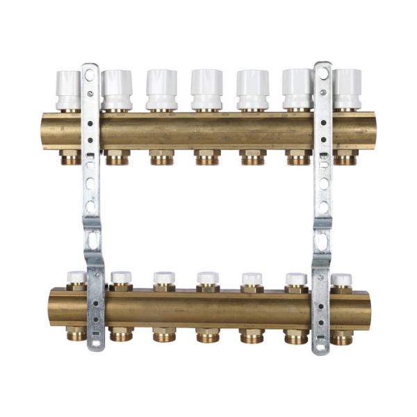 Распределительный коллектор (группа) для отопления Luxor 15552707 (68551807) ВР 1", на 7 контуров 3/4" EK