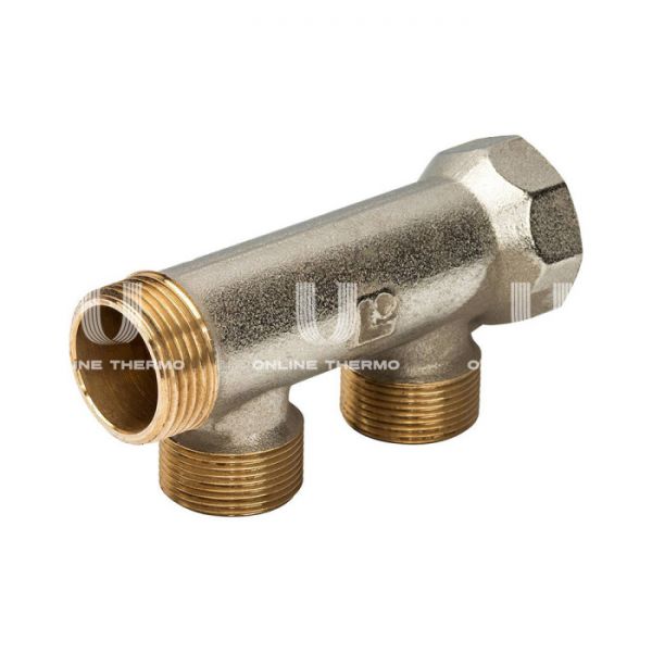 Нерегулирующий проходной коллектор (гребенка) Luxor 68522700, 3/4" ВР-НР, на 2 контура