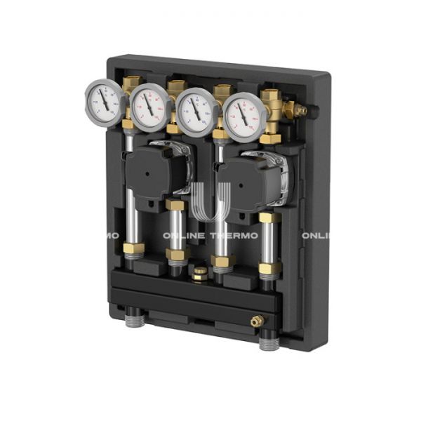 Насосно-смесительный модуль Meibes Kombimix 2UK M26103.4RU, 2 прямых контура, с насосом Wilo PARA SC 7.0 180, подача справа или слева