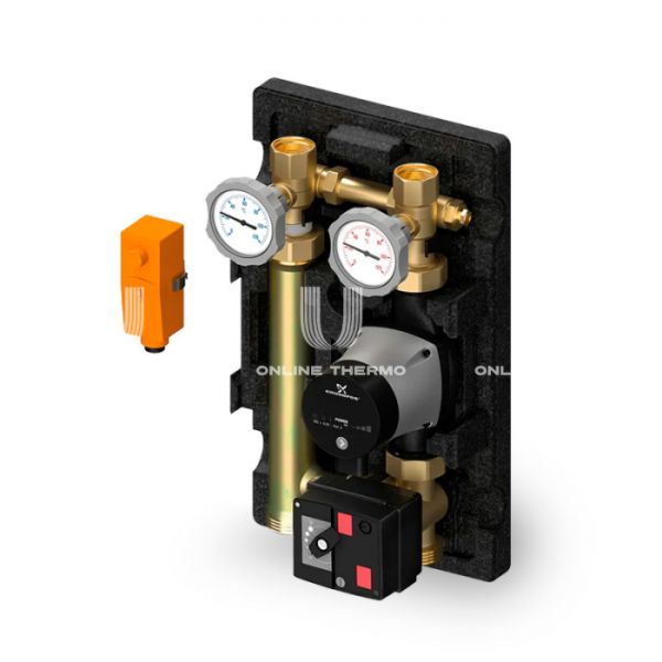 Насосная группа Meibes MK M45890.56, смесительная с электронным термостатом и реле, DN 25 (1"), с насосом Grundfos UPM3 Hybrid 25-70 180, подача справа