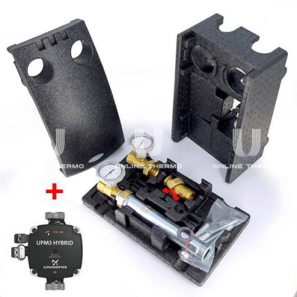 Насосная группа Meibes UK M66812.36, прямая, DN 32 (1 1-4") с насосом Grundfos UPM3 Hybrid 25-70 180