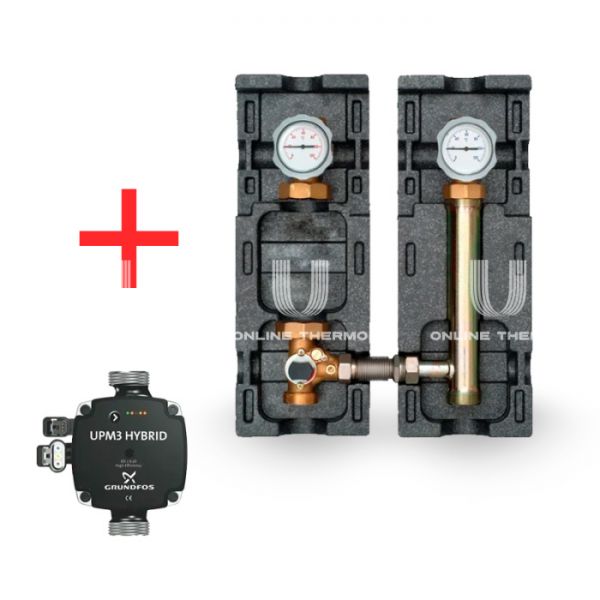 Насосная группа Meibes V-MK M66833.36, смесительная без привода, DN 25 (1"), с насосом Grundfos UPM3 Hybrid 25-70 180, подача слева