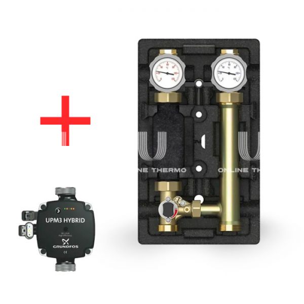 Насосная группа Meibes MK ML66831.36, смесительная без привода, DN 25 (1"), с насосом Grundfos UPM3 Hybrid 25-70 180, подача слева
