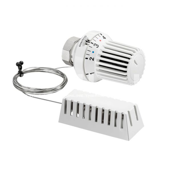 Термостатическая головка (термостат) Oventrop Uni XH 1011565, жидкостная, M30х1.5, с отметкой 0, с выносным датчиком, белая, 2 м