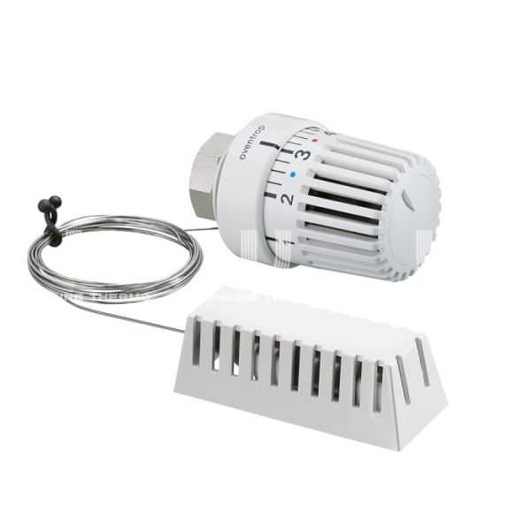 Термостатическая головка (термостат) Oventrop Uni LH 1011666, жидкостная, M30х1.5, с отметкой 0, с выносным датчиком, белая, 5 м