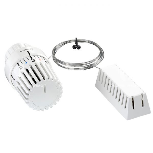 Термостатическая головка (термостат) Oventrop Uni LD 1011685, жидкостная, клипсовое соединение, с выносным датчиком, белая, 2 м