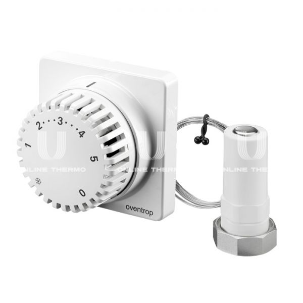Термостатическая головка (термостат) Oventrop Uni FH 1012296, M30х1.5, с отметкой 0, с дистанционным управлением, белая, 5 м