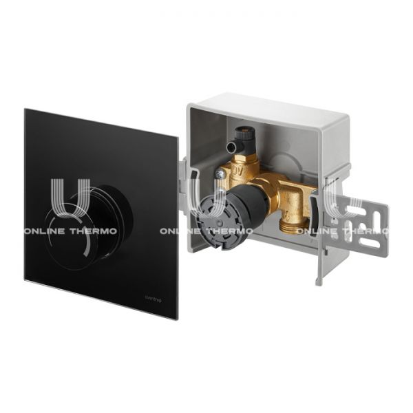 Набор терморегулятора Oventrop Unibox RTL 1022751, 10-50°C, крышка черное стекло