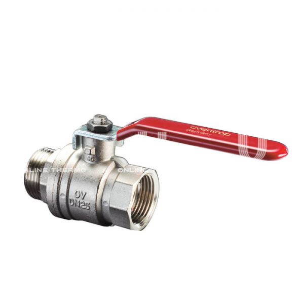 Кран шаровый Oventrop Optibal 1076204, 1/2" ВР-НР, полнопроходной, ручка-рычаг