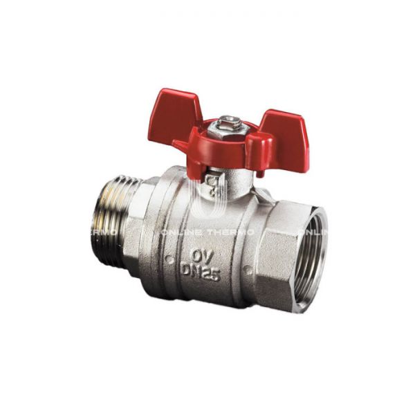 Кран шаровый Oventrop Optibal 1076310, 1 1/4" ВР-НР, полнопроходной, ручка-бабочка