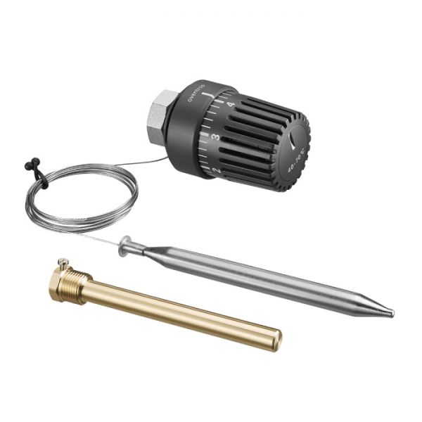 Термостатическая головка (термостат) Oventrop 1140562, M30х1.5, с погружным датчиком, черная антрацит RAL 7016, 2 м