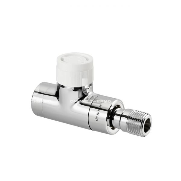 Термостатический клапан (терморегулятор) Oventrop 1163152, DN15, 1/2" ВР-НР, серия E, прямой, хромированный, с преднастройкой
