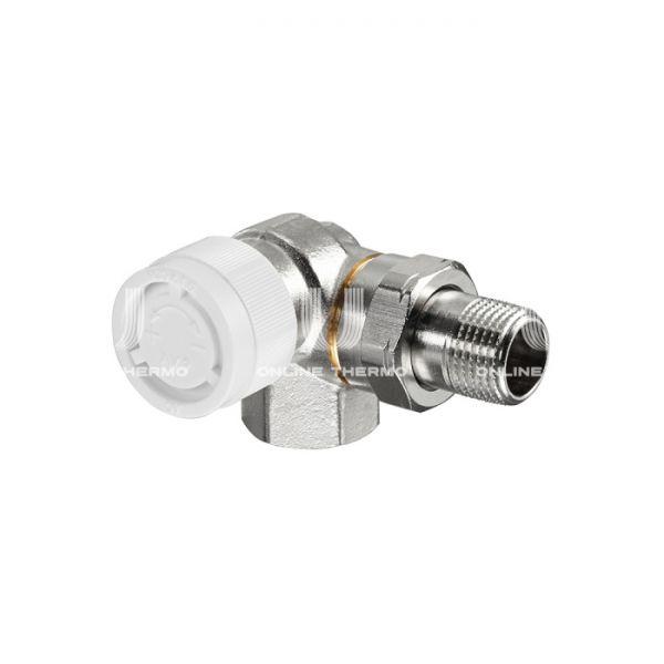 Термостатический клапан (терморегулятор) Oventrop 1183470, DN10, 3/8" ВР-НР, серия AV9, трехосевой левый, с преднастройкой