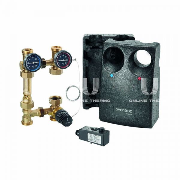Насосная группа Oventrop Regumat F-130 1354171, смесительная с термоголовкой, DN 25 (1"), без насоса, подача справа