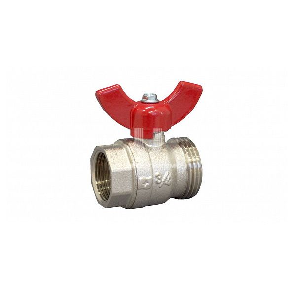 Кран шаровый Oventrop  Multidis SH/SF 1406383, 3/4"х1" ВР-НР, с плоским уплотнением, ручка-бабочка, для коллекторов