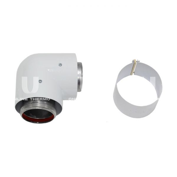 Отвод  87° Protherm 0020199414, 80/125 мм, алюминиевый, коаксиальный