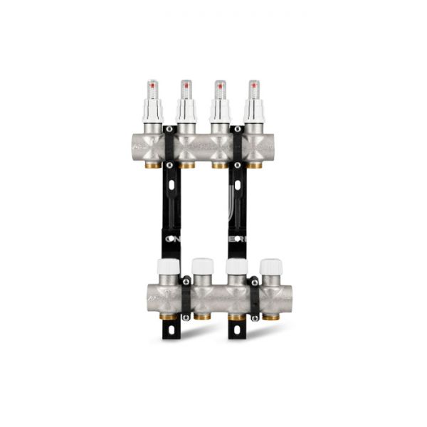 **Распределительный коллектор (группа) с расходомерами RBM S3 34680610 ВР 1", на 3 контура 3/4" ЕК, латунь
