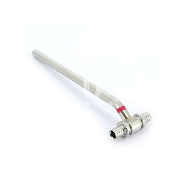 Трубка для подключения радиатора Rehau Rautitan 12408611001, Т-образная 20/500, 15х1.0, нержавеющая сталь, аксиальная