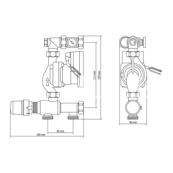 Смесительный узел (комплект температурного регулирования) для напольного отопления Rehau Flex 13185451001 1"