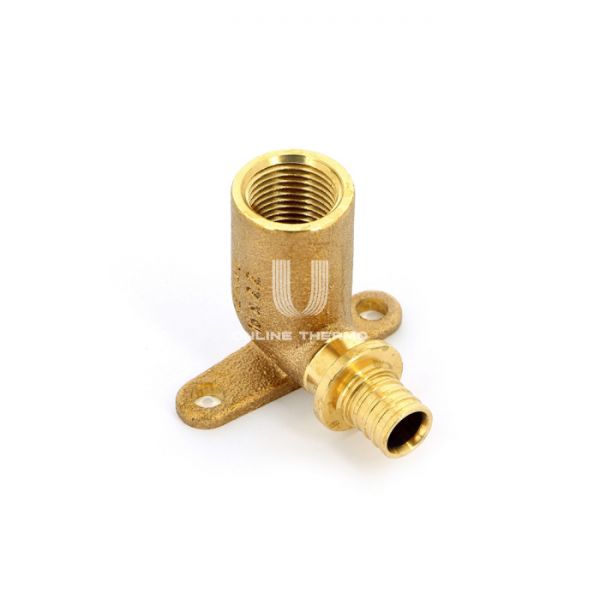 Угольник настенный (водорозетка) с длинным патрубком, с внутренней резьбой Rehau Rautitan RX+ 14563631001, 20х1/2", высота 50 мм, с креплением, аксиальный