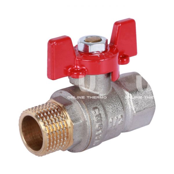 Кран шаровый Rommer RBV-0004-0210215, 1/2" ВР-НР, стандартный, ручка-бабочка