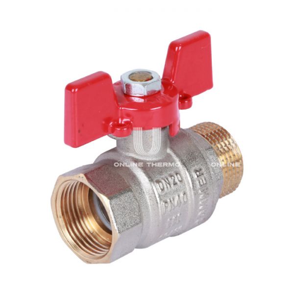 Кран шаровый Rommer RBV-0004-0210220, 3/4" ВР-НР, стандартный, ручка-бабочка