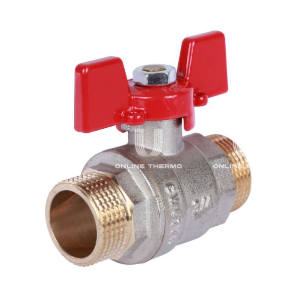 Кран шаровый Rommer RBV-0007-0410220, 3/4" НР-НР, стандартный, ручка-бабочка