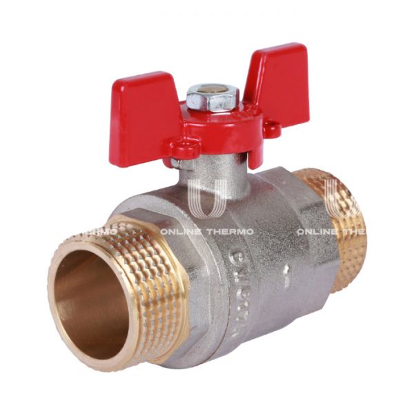 Кран шаровый Rommer RBV-0007-0410225, 1" НР-НР, стандартный, ручка-бабочка