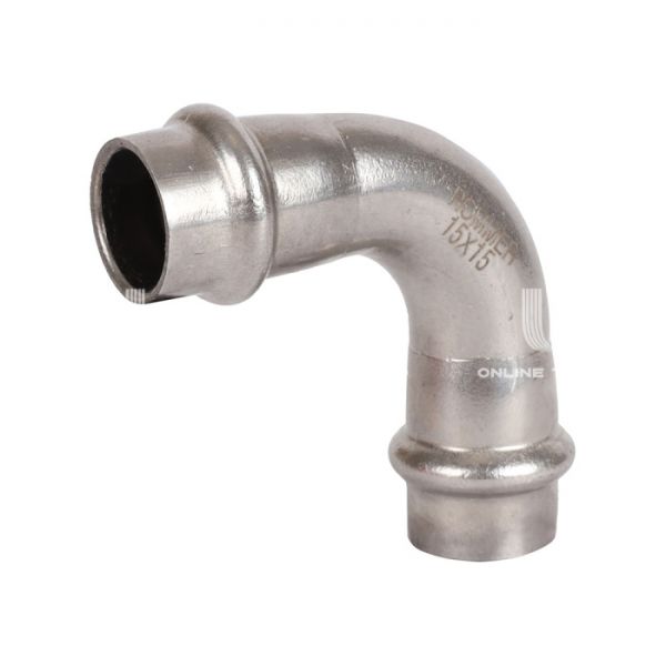 Угольник (угол) 90° двураструбный Rommer RSS-0003-000015, 15 мм, пресс-обжим