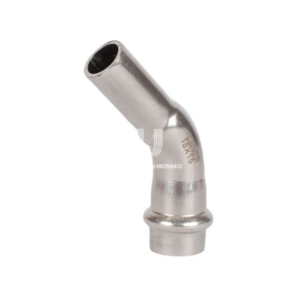 Угольник (угол) 45° однораструбный Rommer RSS-0004-000015, 15 мм, пресс-обжим