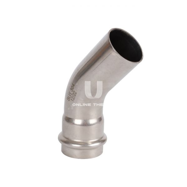 Угольник (угол) 45° однораструбный Rommer RSS-0004-000042, 42 мм, пресс-обжим