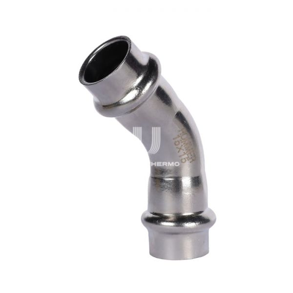 Угольник (угол) 45° двураструбный Rommer RSS-0005-000015, 15 мм, пресс-обжим