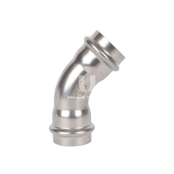 Угольник (угол) 45° двураструбный Rommer RSS-0005-000028, 28 мм, пресс-обжим