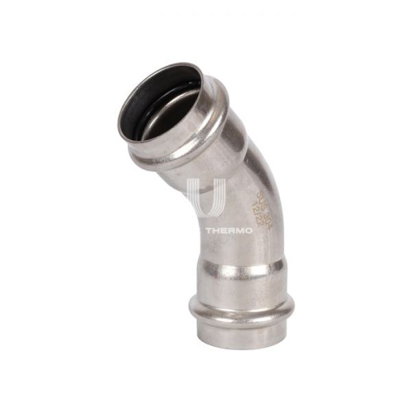 Угольник (угол) 45° двураструбный Rommer RSS-0005-000042, 42 мм, пресс-обжим