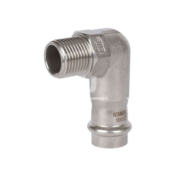 Угольник-вставка переходной однораструбный с внутренней резьбой Rommer RSS-0010-001812, 1/2"?18 мм, пресс-обжим