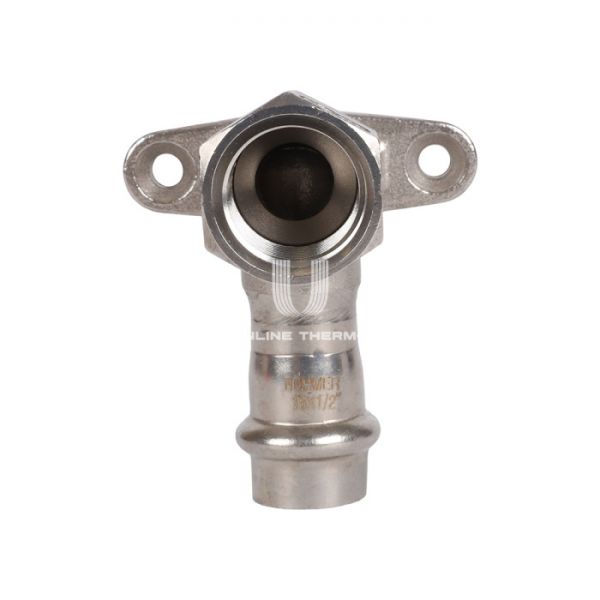 Угольник настенный (водорозетка) однораструбный с внутренней резьбой Rommer RSS-0011-001512, 1/2"?15 мм, пресс-обжим