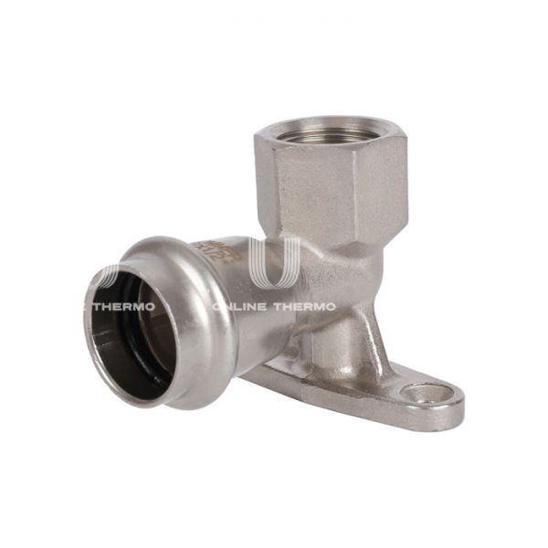 Угольник настенный (водорозетка) однораструбный с внутренней резьбой Rommer RSS-0011-002212, 1/2"?22 мм, пресс-обжим