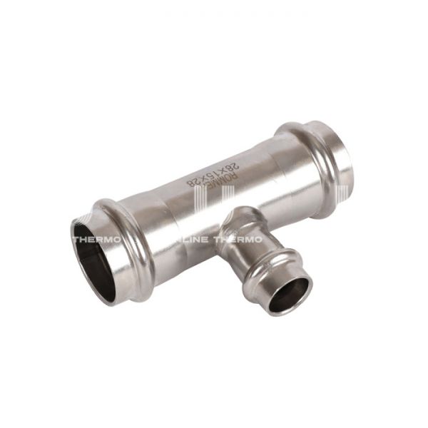 Тройник трераструбный переходной Rommer RSS-0014-281528, 28?15?28 мм, пресс-обжим