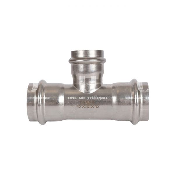 Тройник трераструбный переходной Rommer RSS-0014-423542, 42?35?42 мм, пресс-обжим