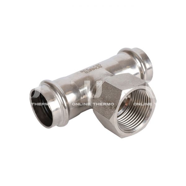 Тройник двураструбный переходной с внутренней резьбой Rommer RSS-0015-000281, 1"?28 мм, пресс-обжим