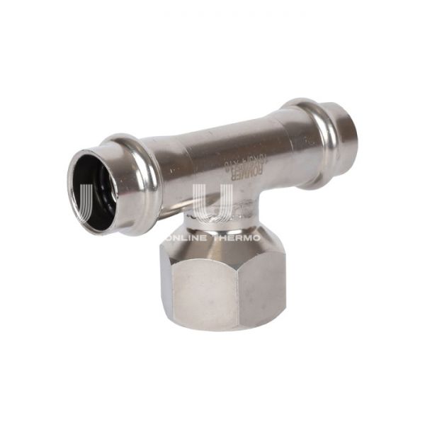 Тройник двураструбный переходной с внутренней резьбой Rommer RSS-0015-001834, 3/4"?18 мм, пресс-обжим