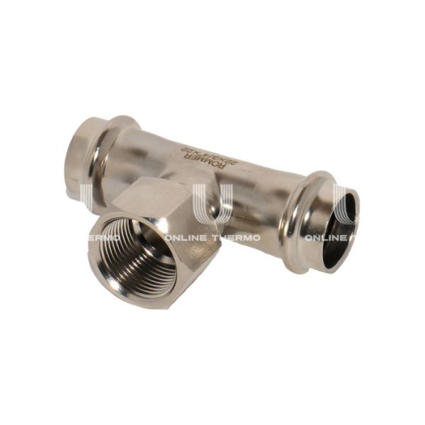 Тройник двураструбный переходной с внутренней резьбой Rommer RSS-0015-002234, 3/4"?22 мм, пресс-обжим