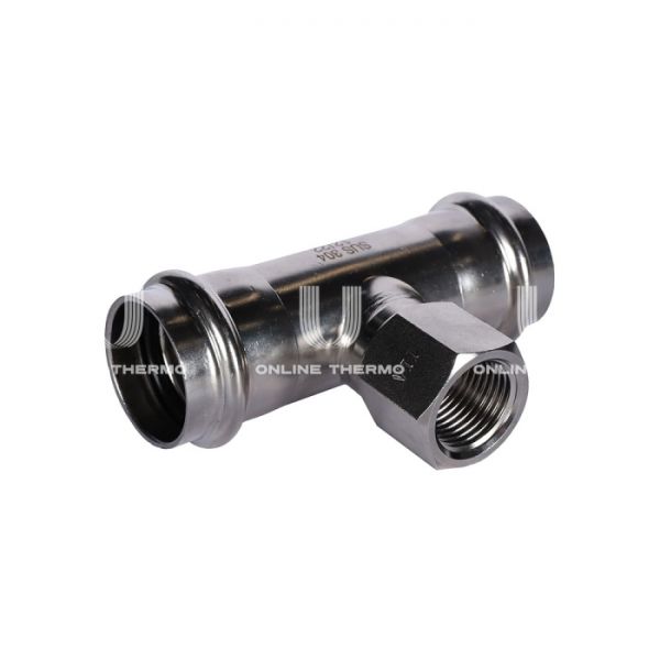 Тройник двураструбный переходной с внутренней резьбой Rommer RSS-0015-002812, 1/2"?28 мм, пресс-обжим