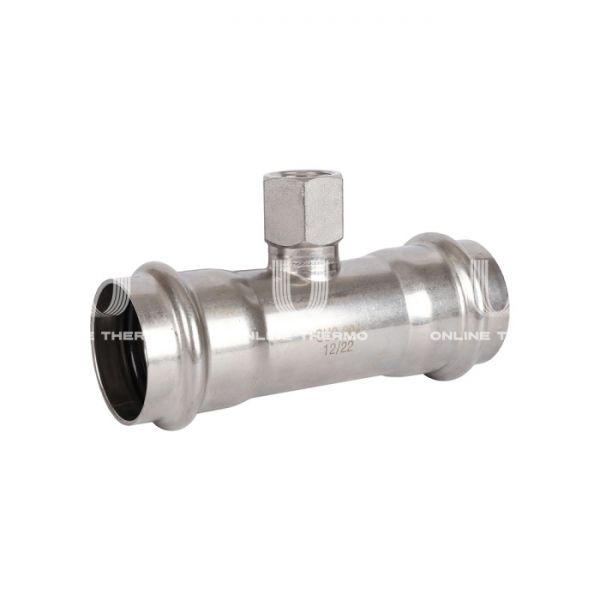 Тройник двураструбный переходной с внутренней резьбой Rommer RSS-0015-004212, 1/2"?42 мм, пресс-обжим