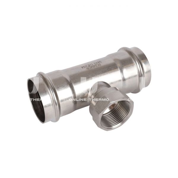 Тройник двураструбный переходной с внутренней резьбой Rommer RSS-0015-054114, 1 1/4"?54 мм, пресс-обжим