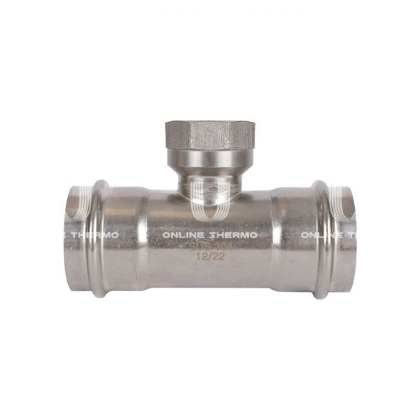 Тройник двураструбный переходной с внутренней резьбой Rommer RSS-0015-054114, 1 1/4"?54 мм, пресс-обжим