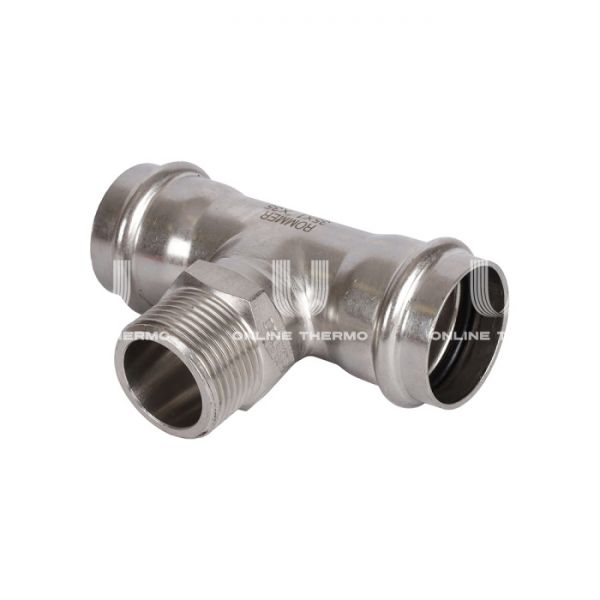 Тройник двураструбный переходной с внутренней резьбой Rommer RSS-0016-000351, 1"?35 мм, пресс-обжим