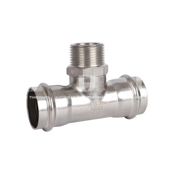 Тройник двураструбный переходной с внутренней резьбой Rommer RSS-0016-000351, 1"?35 мм, пресс-обжим