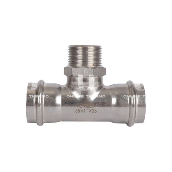 Тройник двураструбный переходной с внутренней резьбой Rommer RSS-0016-000351, 1"?35 мм, пресс-обжим