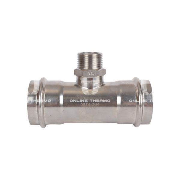 Тройник двураструбный переходной с внутренней резьбой Rommer RSS-0016-000541, 1"?54 мм, пресс-обжим